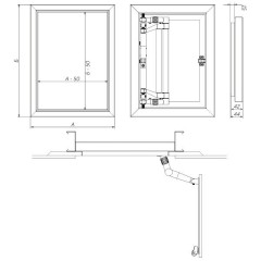 Люк под плитку Практика Евроформат АТР 300x500