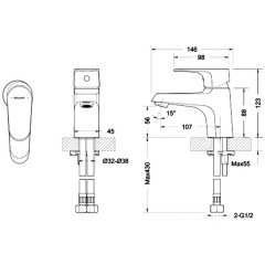 Смеситель для раковины Bravat Alfa F1120178CP