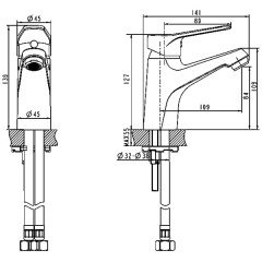 Смеситель для раковины Bravat Eco F1111147C