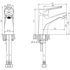 Смеситель для раковины Bravat Eco-D F193158C