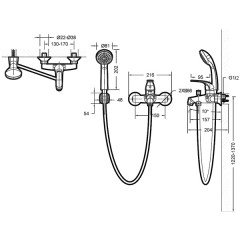 Набор для ванной комнаты Bravat Fit F00315C