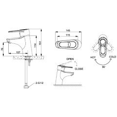 Смеситель для раковины Bravat Loop F1124182CP-RUS
