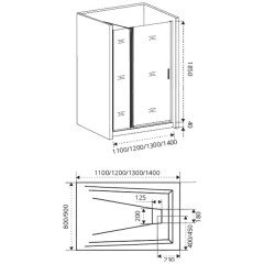 Душевая дверь GooDDooR Fantasy WTW-110-F-CH