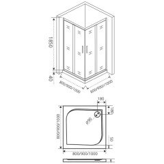 Душевое ограждение GooDDooR Infinity CR-80-G-CH