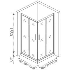 Душевое ограждение GooDDooR Latte CR-80-G-WE