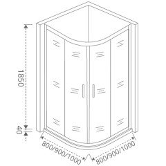Душевое ограждение GooDDooR Latte R-80-C-WE