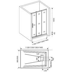 Душевая дверь GooDDooR Orion WTW-140-C-CH