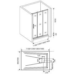 Душевая дверь GooDDooR Orion WTW-110-G-CH