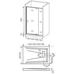 Душевая дверь GooDDooR Orion WTW-PD-110-G-CH