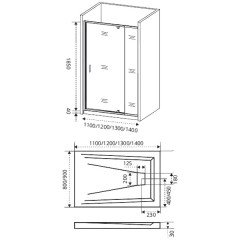 Душевая дверь GooDDooR Orion WTW-PD-120-G-CH