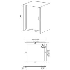 Душевая дверь GooDDooR Pandora DR-80-T-CH