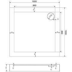 Поддон акриловый BAS Форум 900x900 (без сифона)