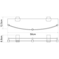 Полка стеклянная с ограничителем WasserKRAFT Leine White K-5044WHITE