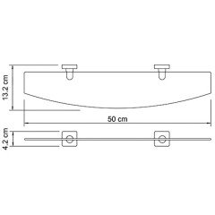 Полка стеклянная WasserKRAFT Lippe K-6524