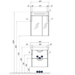 Зеркало-шкаф Акватон Сильва 60 дуб макиато 1A216202SIW50