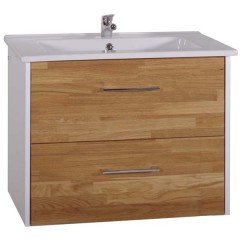 Тумба с раковиной ASB-Woodline Оскар 75 дуб золотой массив дуба