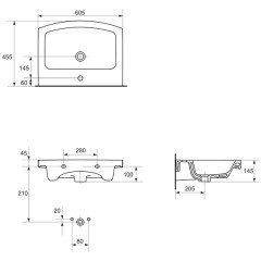 Раковина мебельная Cersanit Easy 60 UM-ES60-1