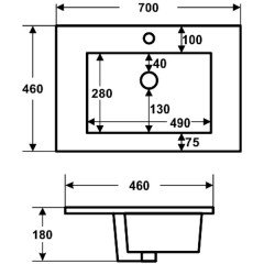 Раковина мебельная Melana MLN-8004-70