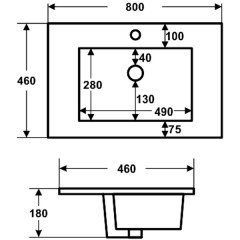 Раковина мебельная Melana MLN-8004-80