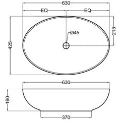 Раковина накладная Jaquar JDS JDS-WHT-25901