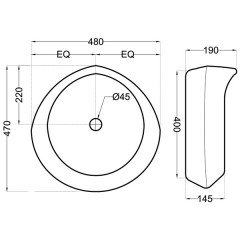Раковина накладная Jaquar JDS JDS-WHT-25903