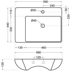Раковина накладная Jaquar JDS JDS-WHT-25931
