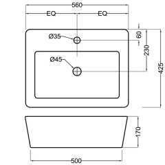 Раковина накладная Jaquar JDS JDS-WHT-25933