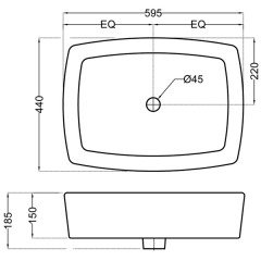 Раковина накладная Jaquar Kubix-F KUS-WHT-35901