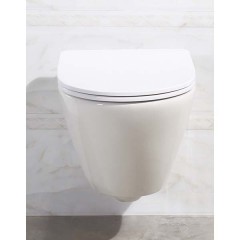 Унитаз подвесной BelBagno Alpha BB300CHR+BB2177SC безободковый