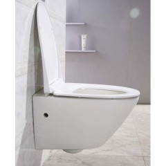 Унитаз подвесной BelBagno Alpha BB300CHR+BB2177SC безободковый