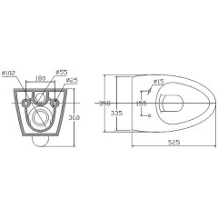 Унитаз подвесной BelBagno Alpha BB300CHR+BB2177SC безободковый
