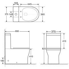 Унитаз BelBagno Ancona BB1224CPR-P+BB1224T+BB2011SC безободковый