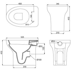 Унитаз приставной BelBagno Anto BB112CB+BB112SC