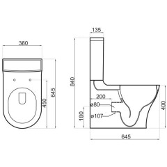 Унитаз BelBagno Deluca BB343CPR+BB343T+BB2011SC безободковый