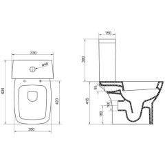 Унитаз BelBagno Lago BB128CP+BB128T+BB128SC