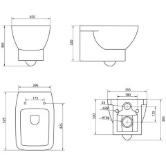 Унитаз подвесной BelBagno Lago BB128CH+BB128SC