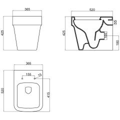 Унитаз приставной BelBagno Marco BB118CB+BB118SC