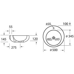 Раковина накладная BelBagno Aria-A BB1053LW