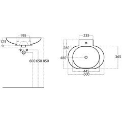 Раковина накладная BelBagno BB3060KL