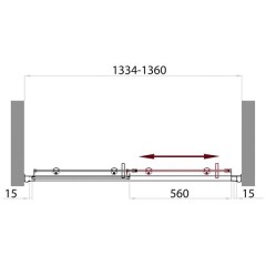 Душевая дверь BelBagno Uno UNO-BF-1-135-P-Cr
