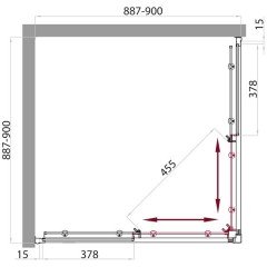 Душевая кабина BelBagno Uno UNO-CAB-A-2-90-C-CR