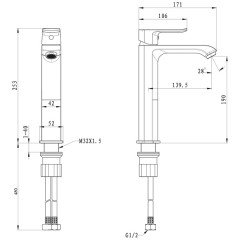 Смеситель для раковины BelBagno Disco DIS-LMC-CRM