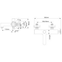 Смеситель для ванны BelBagno Roso ROS-VASM-CRM
