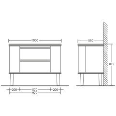 Тумба с раковиной BelBagno Radice 100 tortora opaco