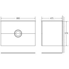 Тумба с раковиной BelBagno Onda 80 bianco lucido