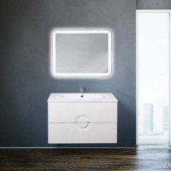 Тумба с раковиной BelBagno Onda 100 bianco/nero lucido
