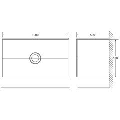 Тумба с раковиной BelBagno Onda 100 bianco/nero lucido