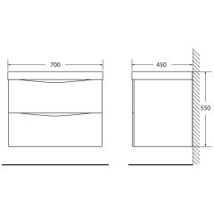 Тумба под раковину BelBagno Marino 70 rovere grigio MARINO-700-2C-SO-RG-P