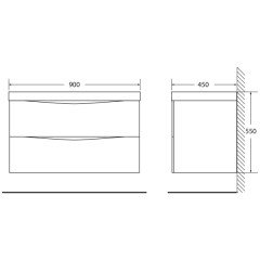 Тумба под раковину BelBagno Marino 90 rovere moro MARINO-900-2C-SO-RW-P