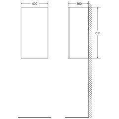 Шкаф подвесной BelBagno Regina 40 bianco opaco REGINA-750-1A-SC-BO-P-BLUM-L